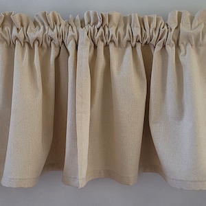 Natural Valance Curtain, Oatmeal Valance Curtain,  Farmhouse Valance, Kitchen Valance, Country Valance, Rustic Valance