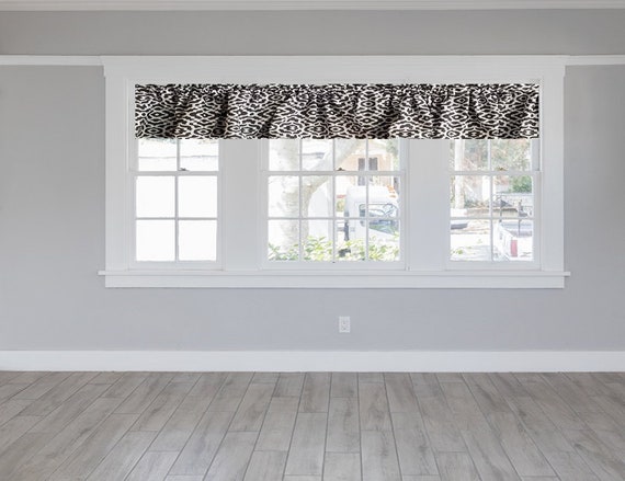Grey And White Lattice Curtain Valance Short Valance Waverly Etsy