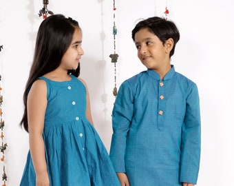 Sibling Set, Indian Clothes for kids, Matching Brother Sister Set, Kurta Pyjama, Shalwar Kameez, Rakhsha Bandhan, Rakhi, Ethnic Wear, Pooja