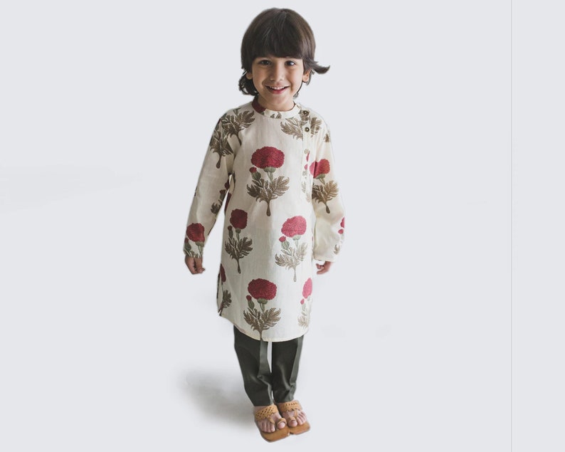 Festive Wear IndianPakistani Outfit Green Designer Nehru Jacket Little Boys Floral Printed Kurta Pajama Ethnic Suit
