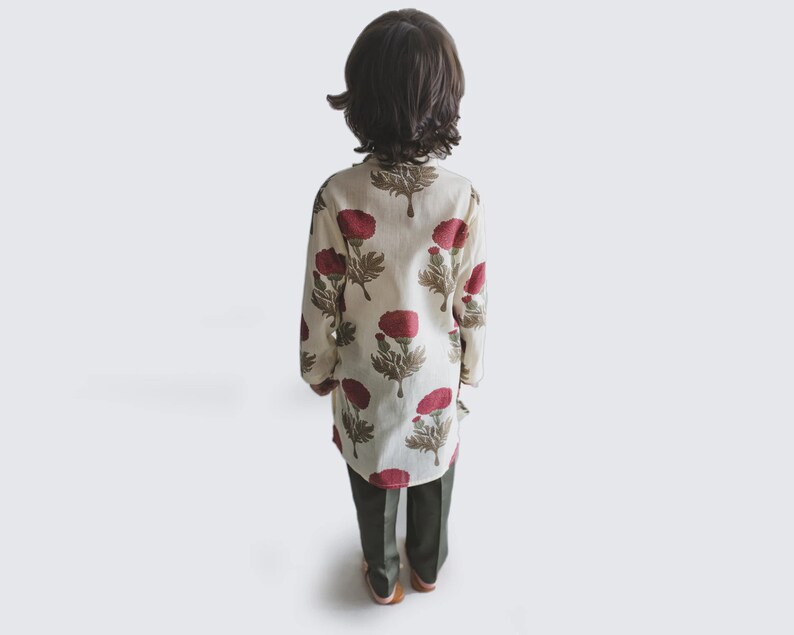 Festive Wear IndianPakistani Outfit Green Designer Nehru Jacket Little Boys Floral Printed Kurta Pajama Ethnic Suit