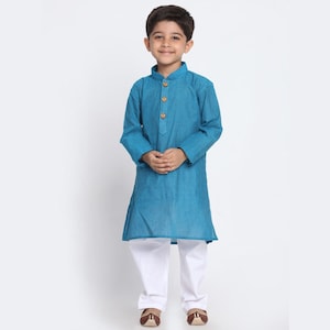 Kids Kurta Pajama Set, Light cotton outfit, Dawat Outfit, Pooja Clothes, Eid, Ramadan, Diwali, Raksha Bandhan, Sherwani, Indian | 5 colors