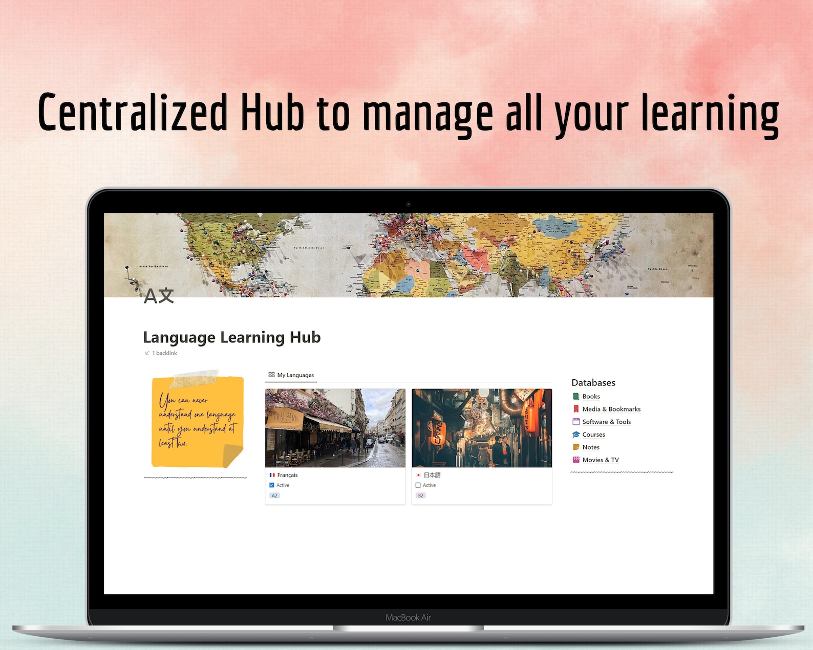 Notion Language Learning Template | Learn a New Language With Notion - Etsy