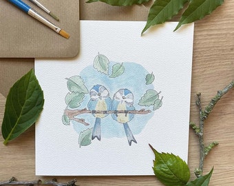 Greetings Card - Blue Tit Garden Birds