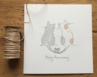 Anniversary Card - Happy Anniversary Cats