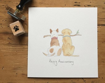 Anniversary Card - Happy Anniversary Dogs