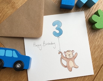 Happy Birthday - 3rd Birthday Monkey