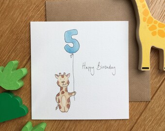 Happy Birthday - 5th Birthday Giraffe