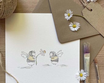 Greeting Card - Bumblebees
