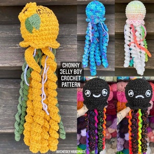 CROCHET PATTERN ~ Chonky Jelly Boy Pattern ~ Crochet Jellyfish ~ Amigurumi ~ Kawaii Crochet Pattern ~ Crochet Plushie - Jellyfish Pattern