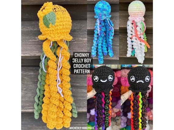 CROCHET PATTERN ~ Chonky Jelly Boy Pattern ~ Crochet Jellyfish ~ Amigurumi ~ Kawaii Crochet Pattern ~ Crochet Plushie - Jellyfish Pattern