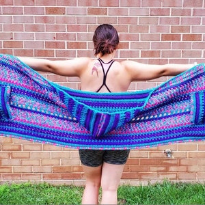 CROCHET PATTERN ~ Wickedly Hooded Pocket Shawl PATTERN~ Crochet Shawl ~ Boho Shawl ~ Pocket Shawl ~ Hooded Pocket Shawl ~ Hooded Shawl ~ image 5