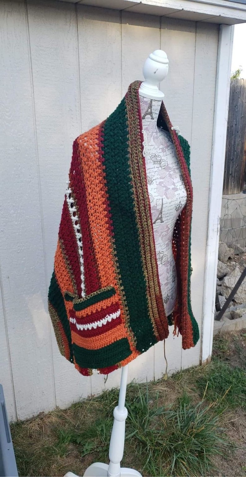 CROCHET PATTERN ~ Wickedly Hooded Pocket Shawl PATTERN~ Crochet Shawl ~ Boho Shawl ~ Pocket Shawl ~ Hooded Pocket Shawl ~ Hooded Shawl ~ image 9