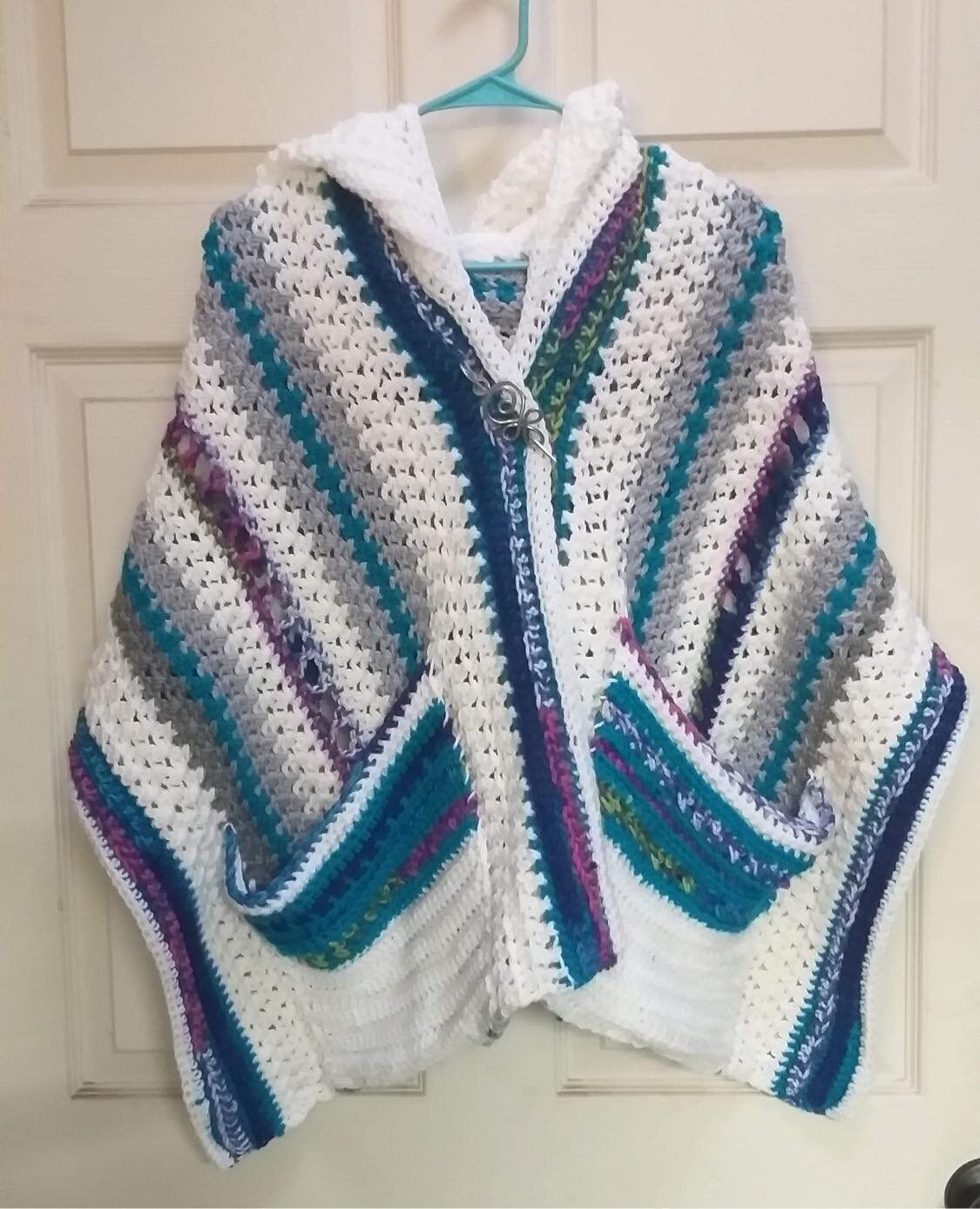 hooded crochet shawl