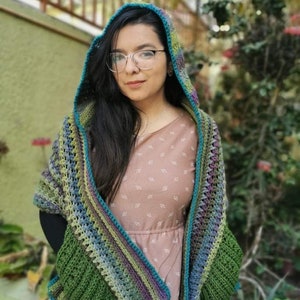 CROCHET PATTERN ~ Wickedly Hooded Pocket Shawl PATTERN~ Crochet Shawl ~ Boho Shawl ~ Pocket Shawl ~ Hooded Pocket Shawl ~ Hooded Shawl ~ image 4