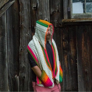CROCHET PATTERN ~ Wickedly Hooded Pocket Shawl PATTERN~ Crochet Shawl ~ Boho Shawl ~ Pocket Shawl ~ Hooded Pocket Shawl ~ Hooded Shawl ~ image 7