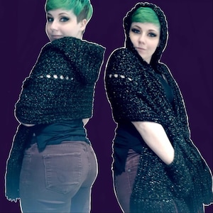 CROCHET PATTERN ~ Wickedly Hooded Pocket Shawl PATTERN~ Crochet Shawl ~ Boho Shawl ~ Pocket Shawl ~ Hooded Pocket Shawl ~ Hooded Shawl ~ image 8