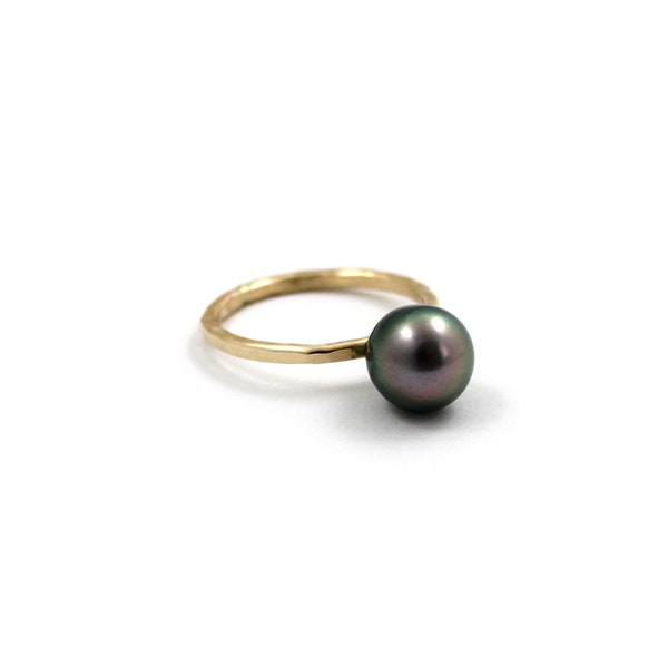 Tahitian Pearl Ring, Single Tahitian pearl Ring, Tahitian Pearl Stacking Ring, Tahitian Ring, Tahitian Statement Ring, Statement Ring, Rings