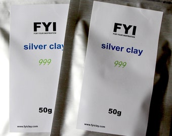 FYI 999 silver clay Metal clay Fine silver clay 10g 20g 50g pack FYI silver metal clay Precious clay Silver metal clay Pure silver clay