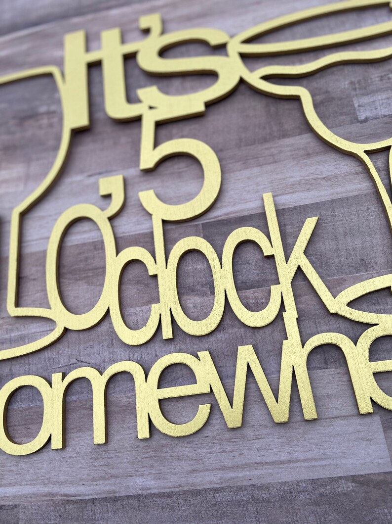 Its 5 oclock somewhere laser cut wood sign | Etsy
