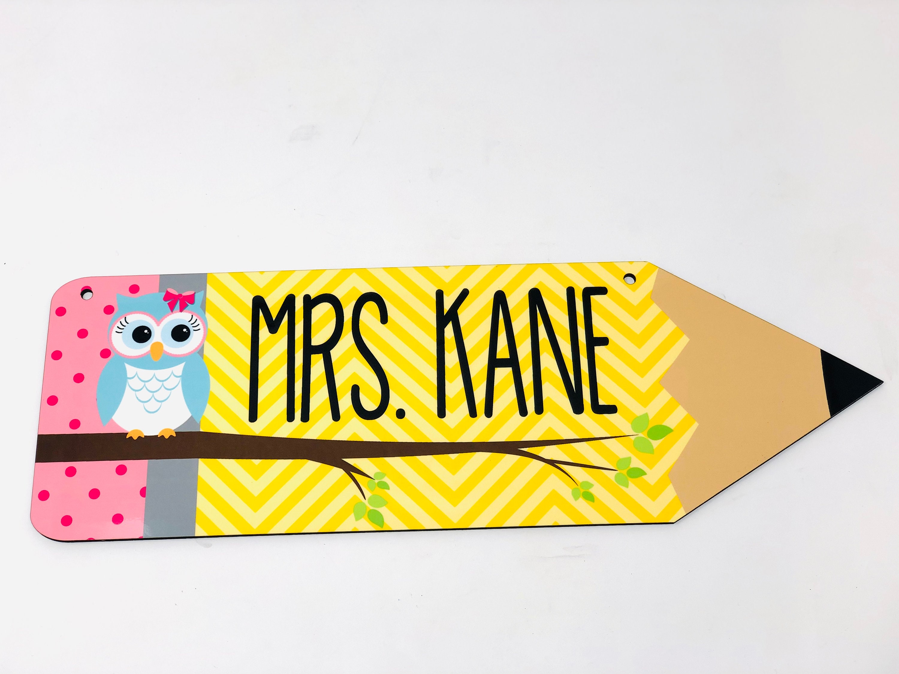 Teacher pencil name sign Etsy
