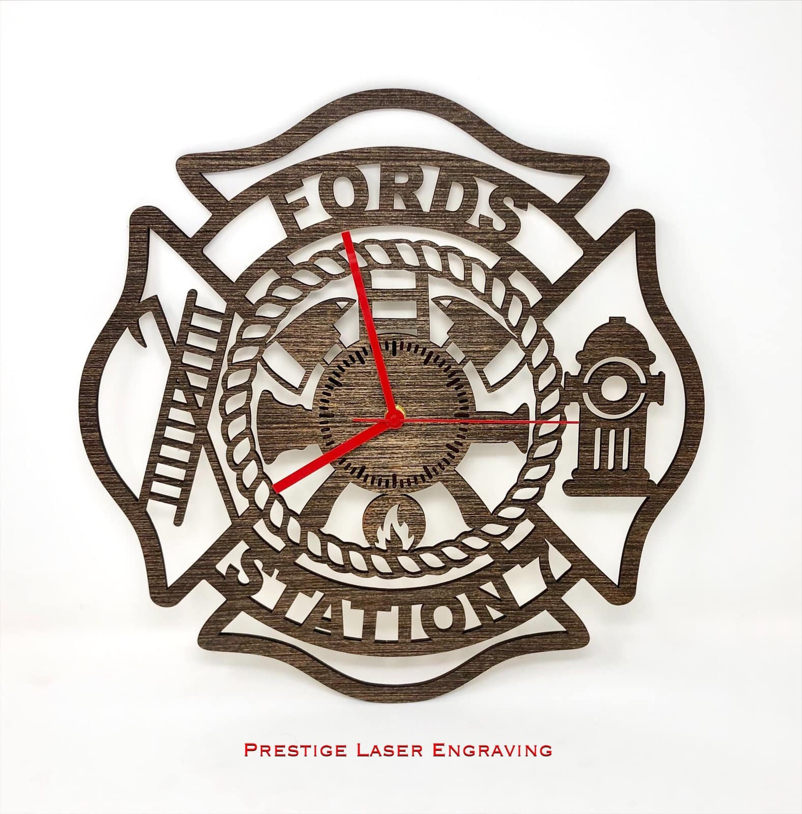 Firefighter Maltese Cross Clock