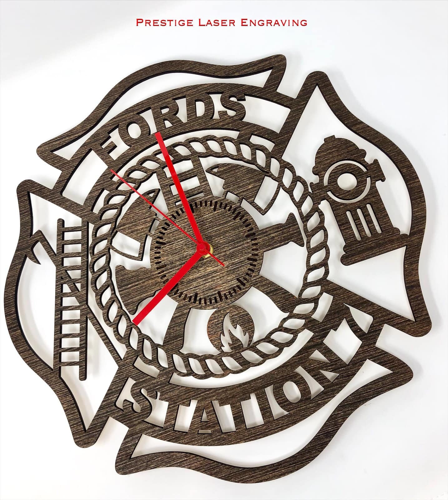Firefighter Maltese Cross Clock