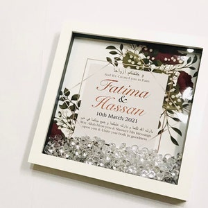 Islamische personalisierte Hochzeit Rahmen Paar Geschenk Nikah Arabisch Braut Jahrestag Brautpaar Dekor Wand Kunst Ehe Druck Digitaler Download