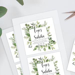 15 Zam Zam Stickers Étiquettes Bouteilles Mariage Islamique Favoris Personnalisés Autocollants Cercle Miniature 50ml Mini Cadeau Nikkah Nikah Cadre Mehndi
