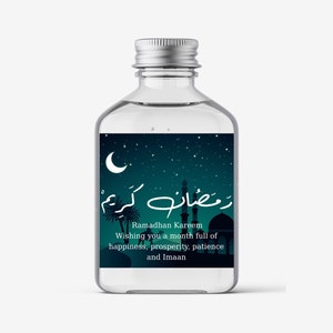 Zam Zam Bottles Eid Mubarak Gift Ramadan Sweets Islamic Foil Decor Decorations Family Greeting Cards Favours Personalised Mini Gift Labels