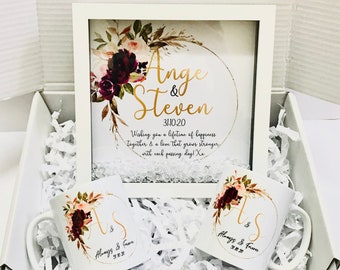 Personalised Islamic Wedding Gift Hamper Set Names Couple Nikka Dua Muslim Mugs Nikkah Calligraphy Art Family Favours Zam Zam Stickers Date