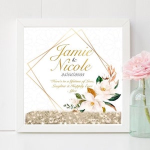 Islamische personalisierte Hochzeit Rahmen Paar Geschenk Nikah Arabisch Braut Jahrestag Brautpaar Dekor Wand Kunst Ehe Druck digitaler Download