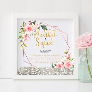 Islamische personalisierte Hochzeit Rahmen Paar Geschenk Nikah Arabisch Braut Jahrestag Brautpaar Dekor Wand Kunst Ehe Druck digitaler Download