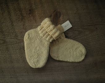 Baby socks size 16-17 organic wool