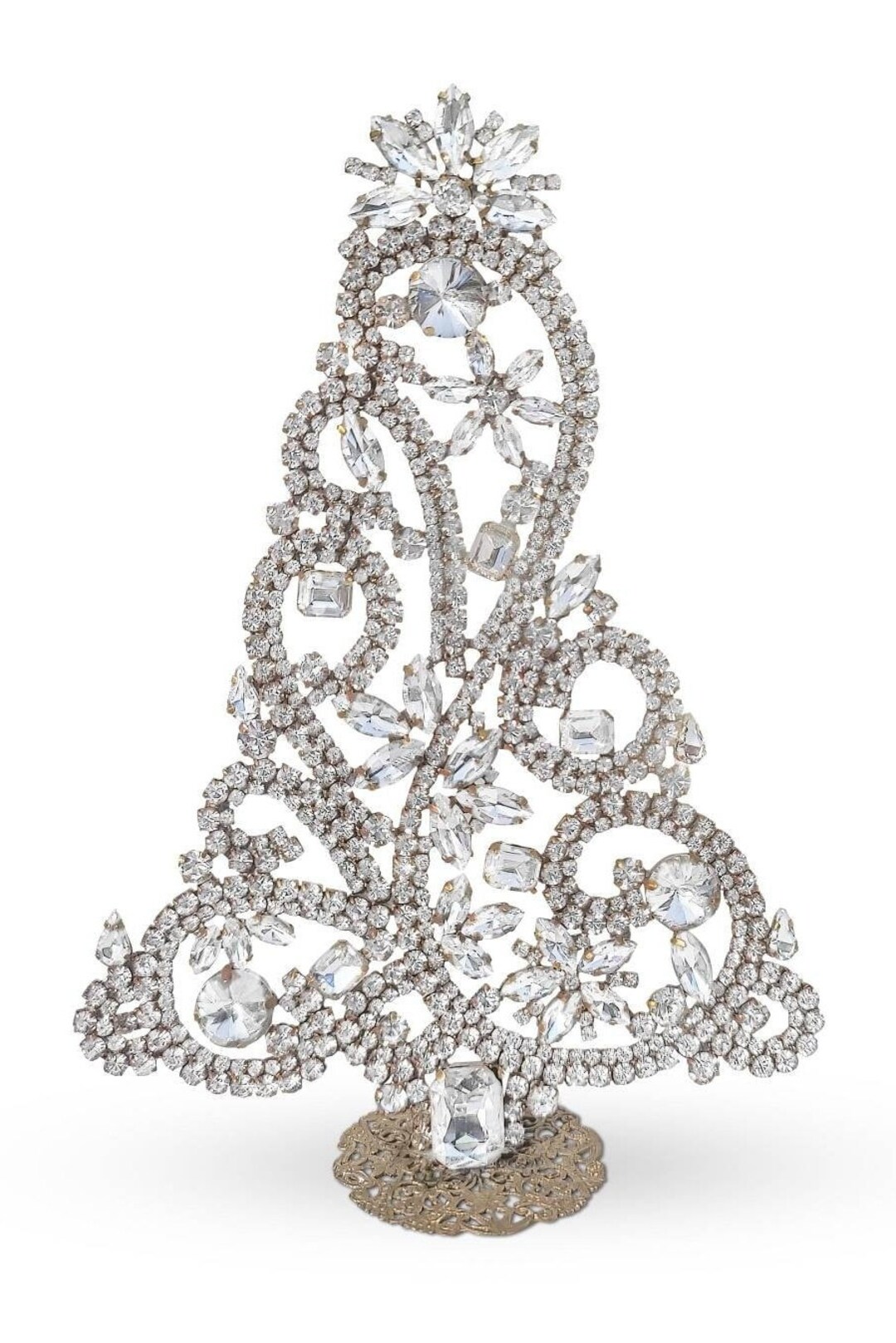 Vintage Rhinestone Christmas Tree Vintage Christmas Tree Etsy