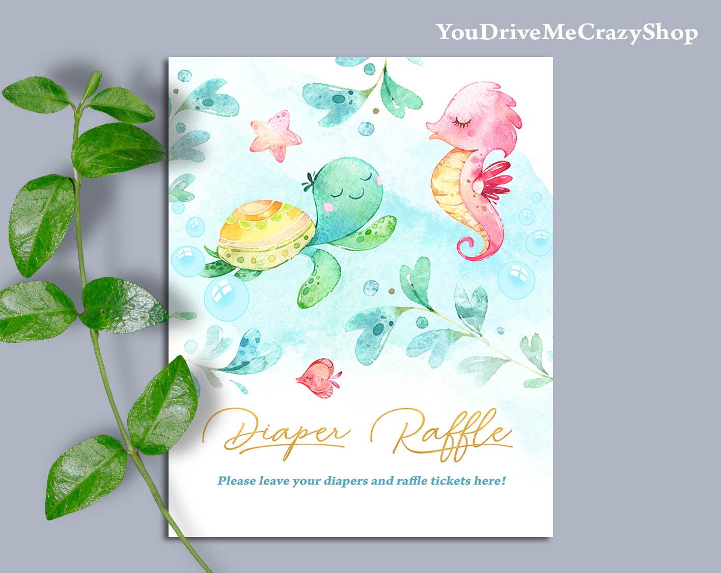 Seahorse Baby Shower Invitation Ocean Baby Shower Invitation Etsy