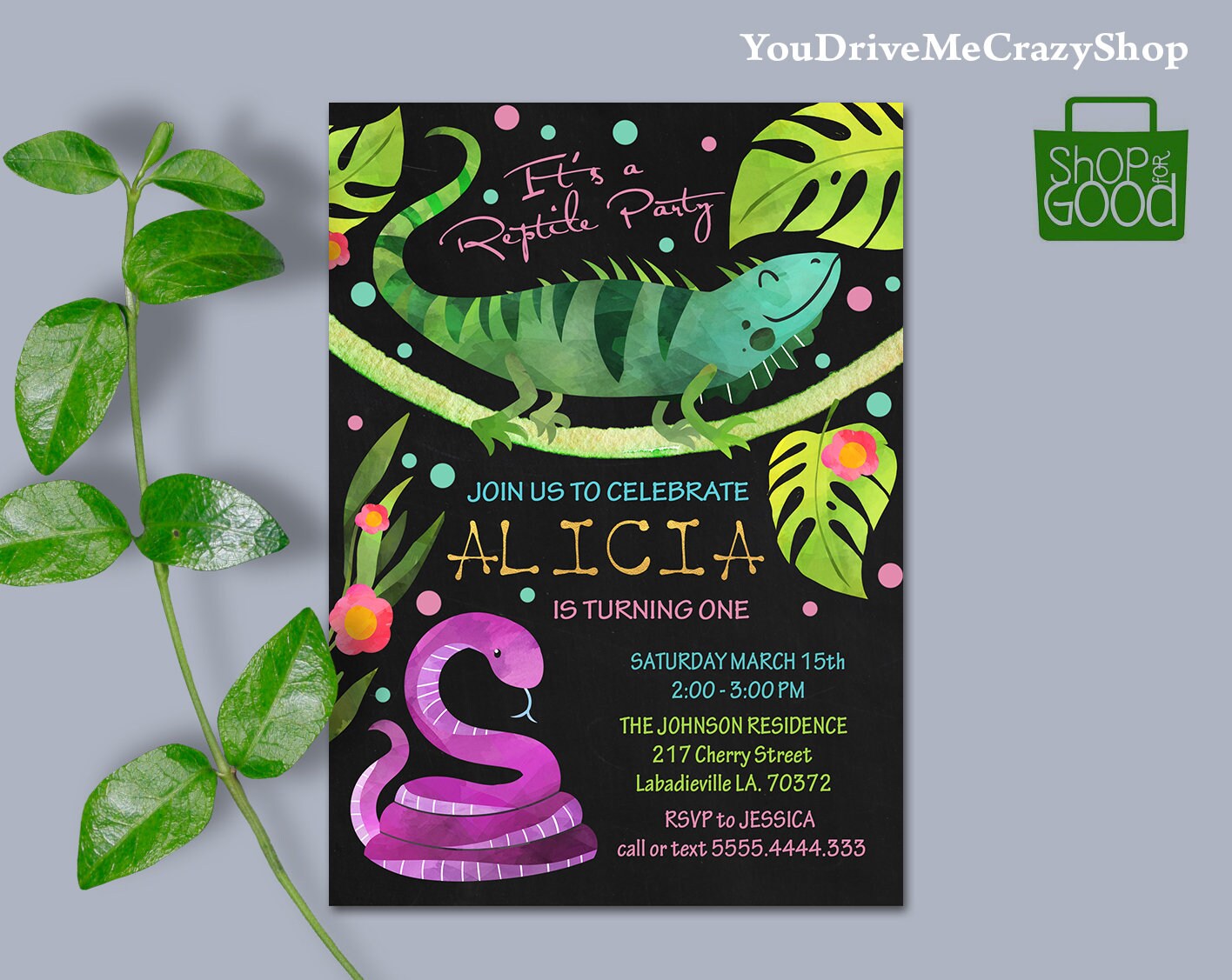 Reptile Invitation Reptile Birthday Invitation Reptile Etsy