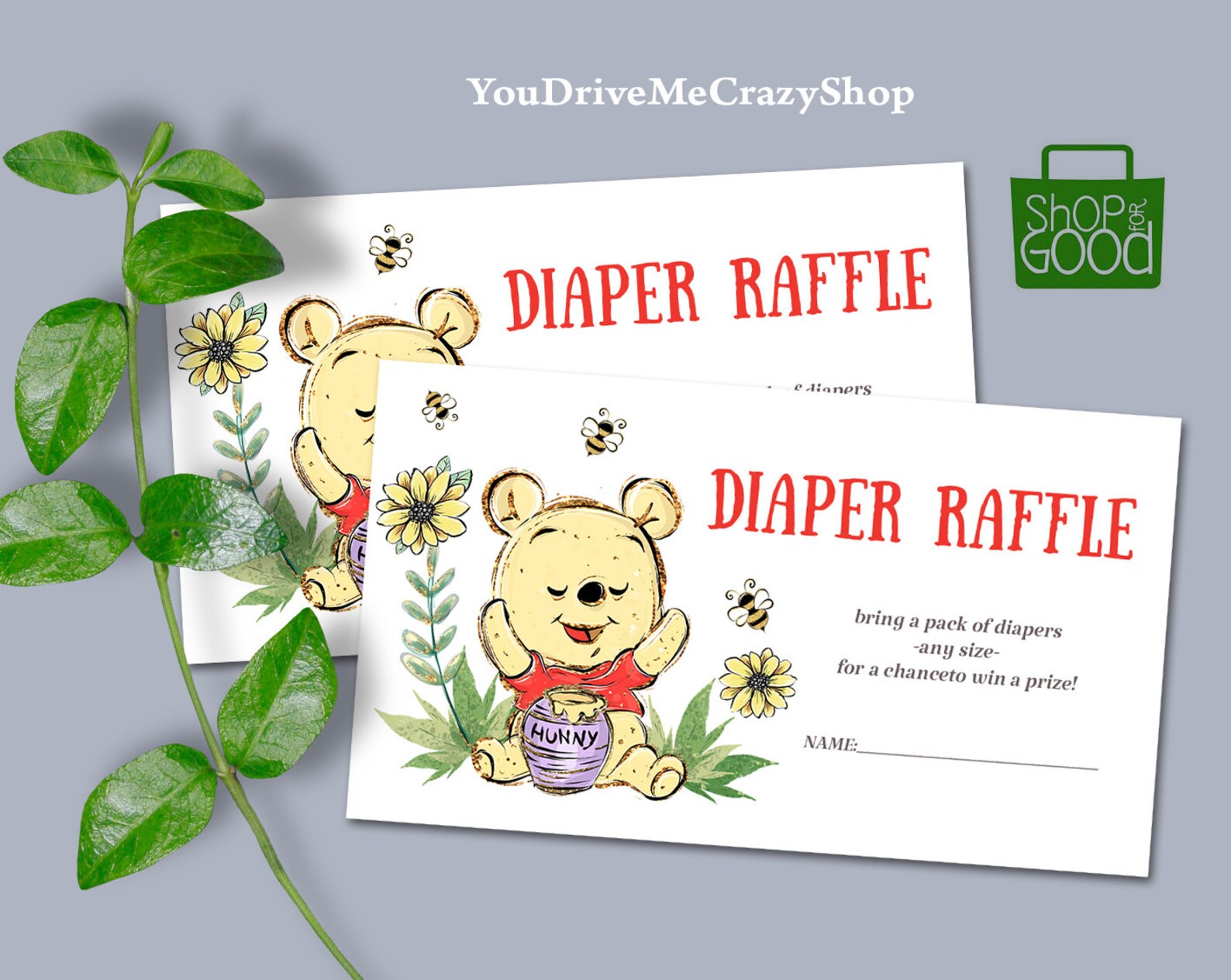 Classic Winnie the Pooh Diaper Raffle Winnie Pooh Baby Etsy