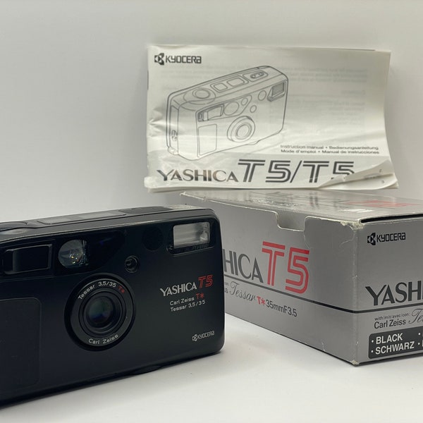 Boxed Kyocera Yashica T5 Carl Zeiss Tessar 3 5 Camera - Fully Tested - FREE WORLDWIDE SHIPPING