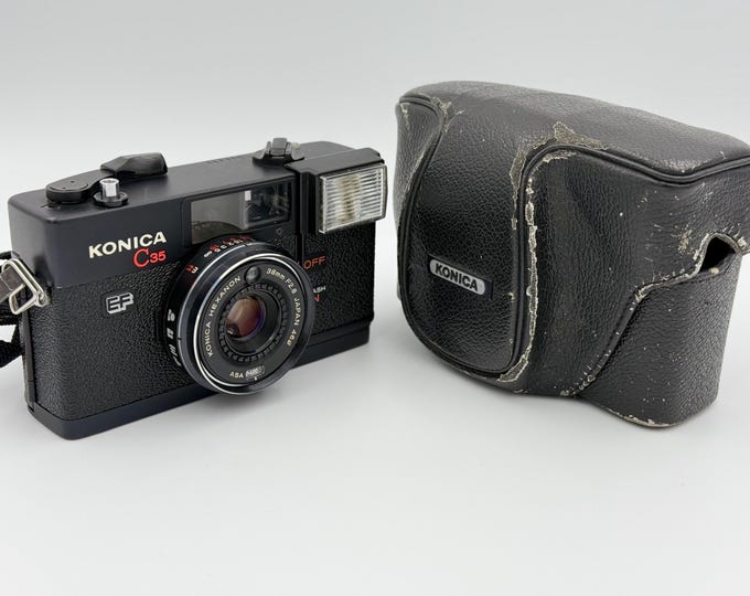 Konica C35 EF Point and Shoot 35mm Film Camera Hexanon 38mm F2.8 Lens