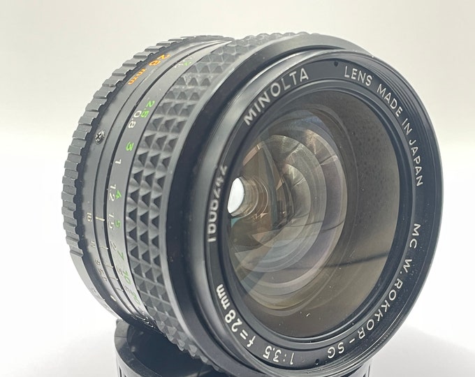 Minolta MC W Rokkor SG 28mm F3.5 Lens Fully Tested for SLR Camera