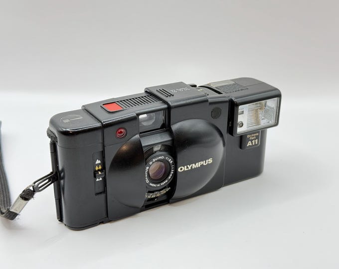 Olympus XA 2 Compact Rangefinder Point and Shoot Camera with Zuiko 35mm film lens and A11 Flash - Fully Tested