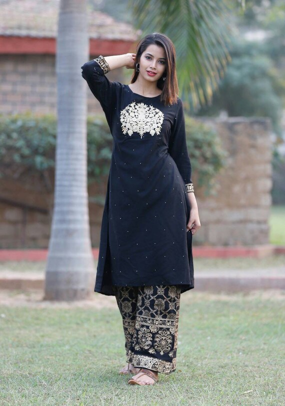 long kurti plazo dress