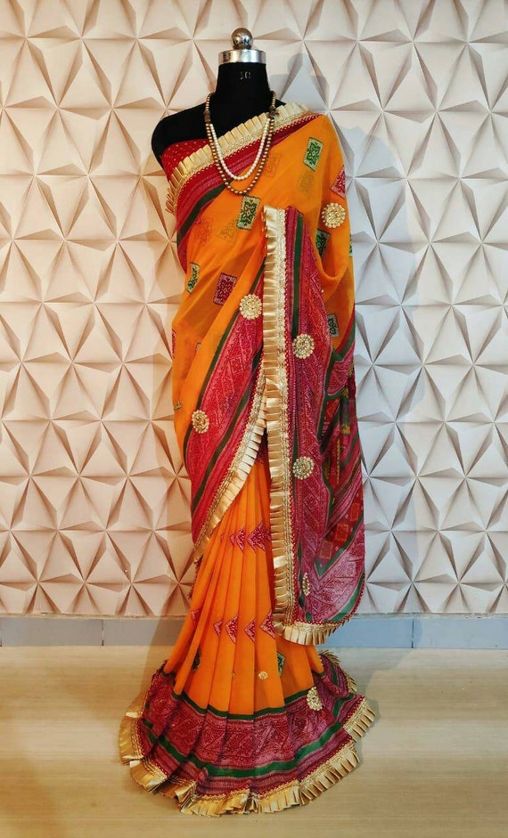 bandhani party wear saree