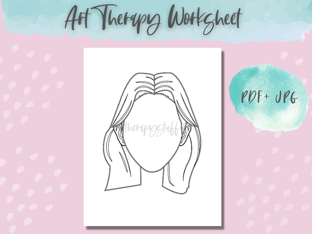 Art Therapy Worksheet PDF, Therapeutic Art Self Care Worksheet