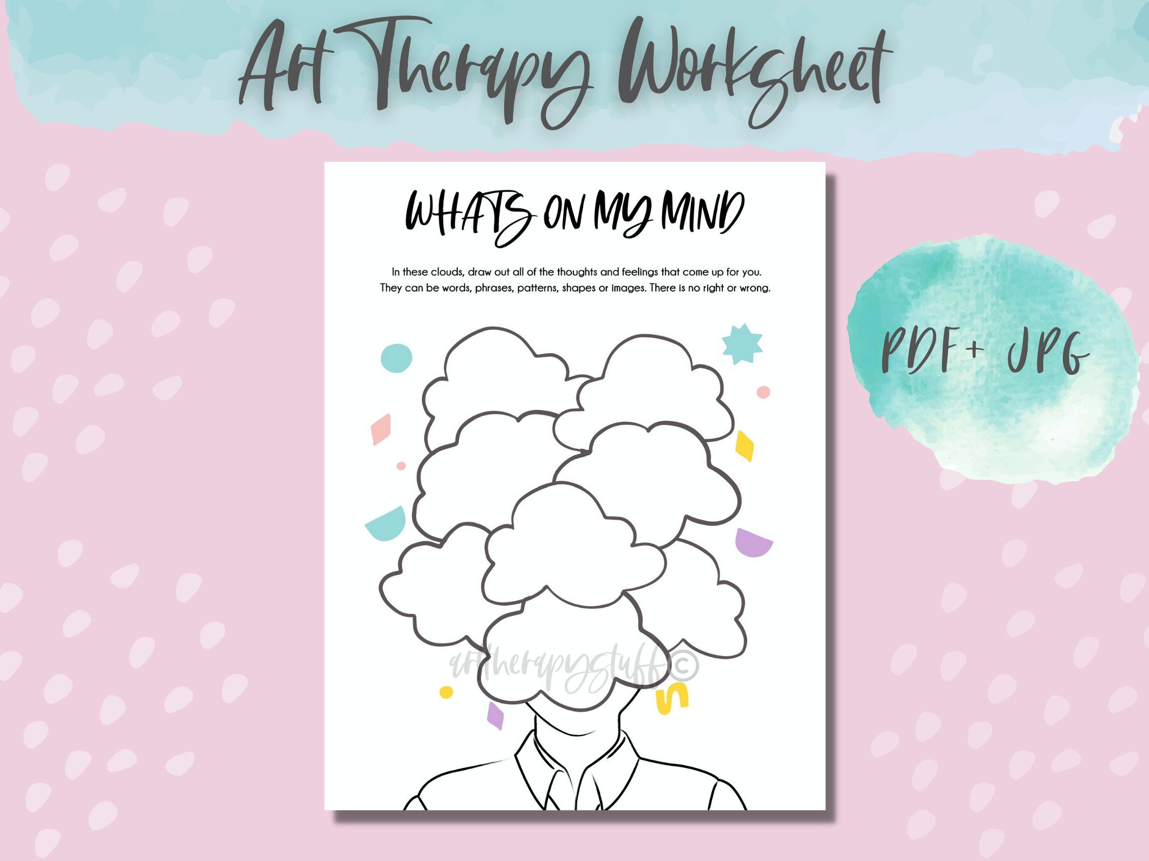 Art Therapy Worksheet PDF Therapeutic Art Self Care Worksheet Printable  Anxiety Relief Item Emotional Regulation Guided Journal for Women - Etsy