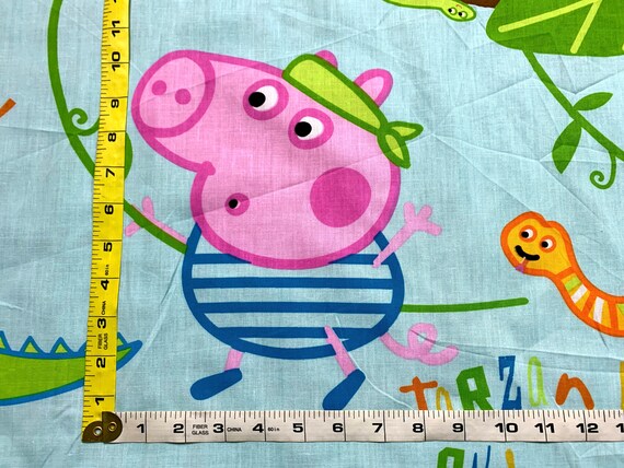 Cotton Blend Peppa Pig Tarzan George Pig /& Dino FABRIC L38/" x W100/" inches