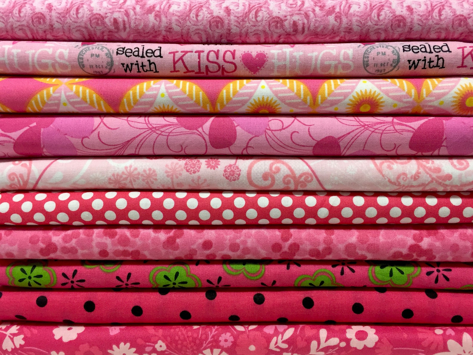 10x FQ's Assorted PINK Quilting Fabric 100 Cotton Etsy
