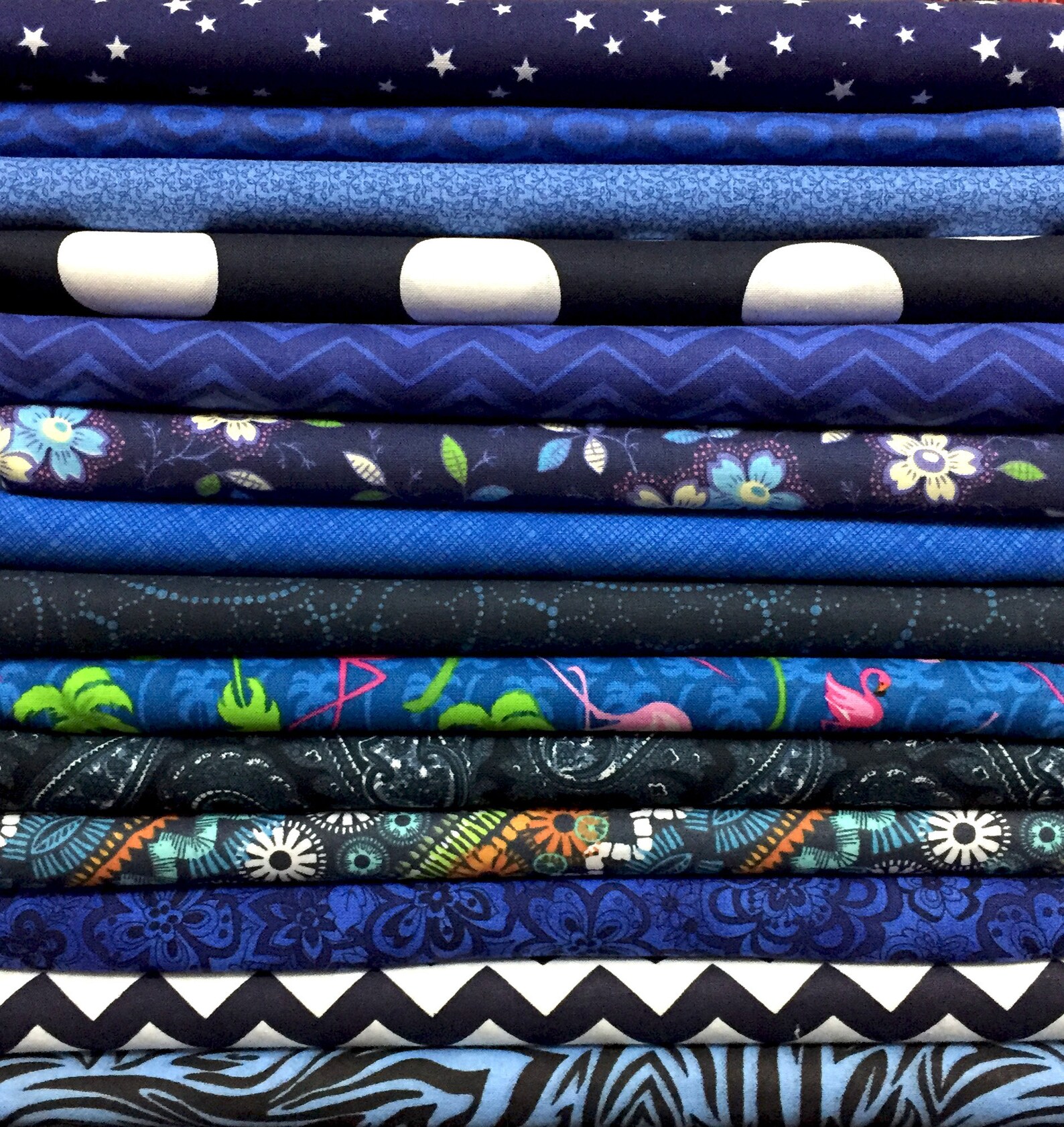 10x Fq's Assorted DARK Navy BLUE Quilting Fabric 100 Etsy