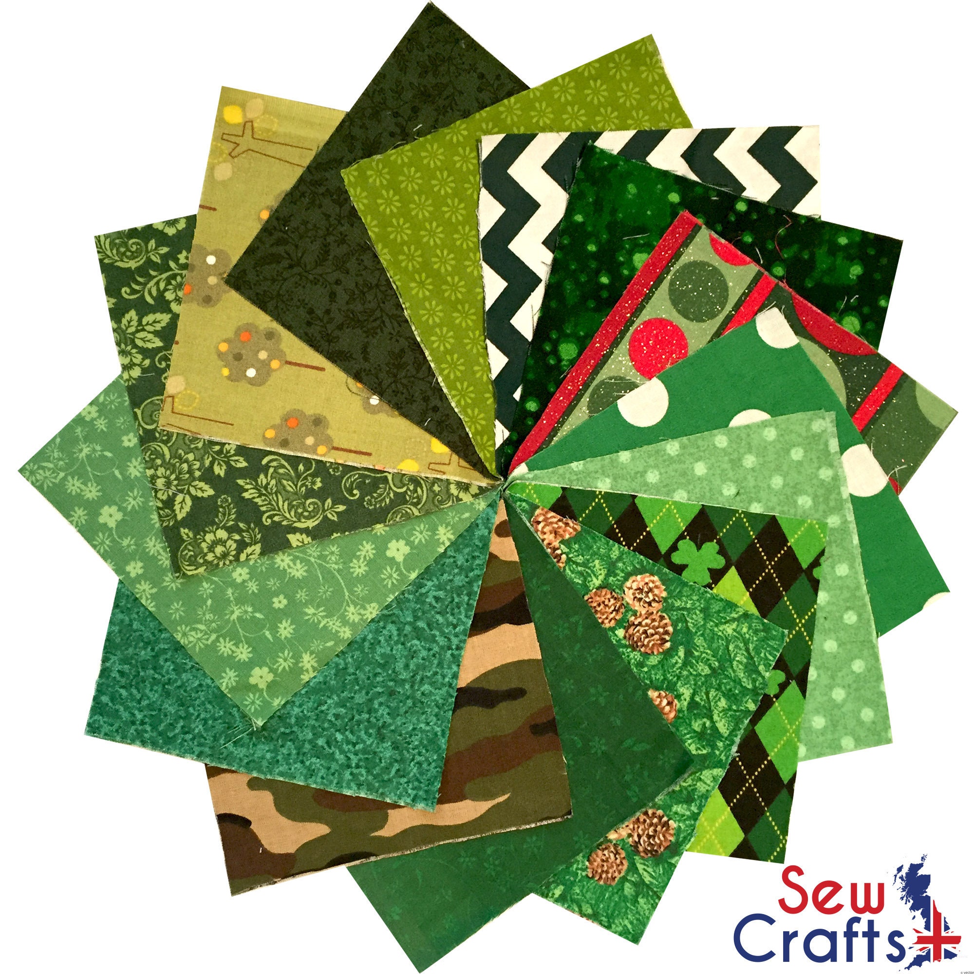 30x DARK GREEN Patchwork SQUARES Charm Pack Bundle Pack 100 Etsy UK